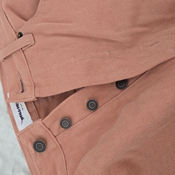 Still Here Childhood Salmon Jeans High-Waisted Button Fly Denim - Picture 6 of 11